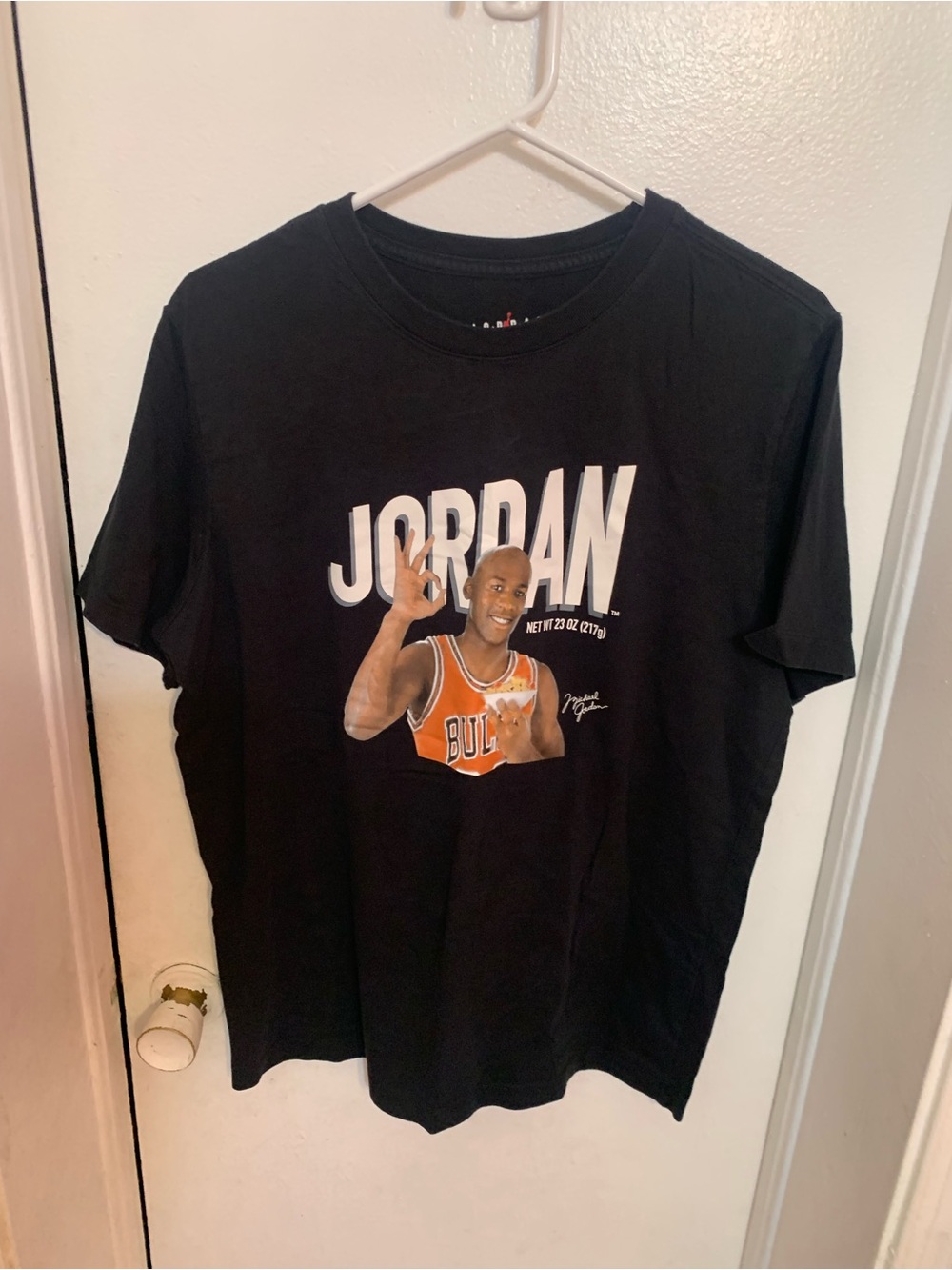 Jordan Black Tee with Red Jumpman and White Lettering